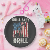 Drill Baby Drill Amerikaanse Trump Energie Economi Papieren Bordje (Feest)