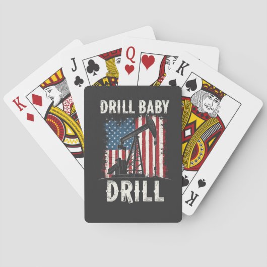 Drill Baby Drill Amerikaanse Trump Energie Economi Pokerkaarten (Achterkant)