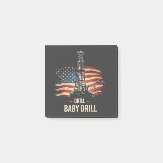 Drill Baby Drill Amerikaanse Trump Energie Economi Post-it® Notes (Voorkant)