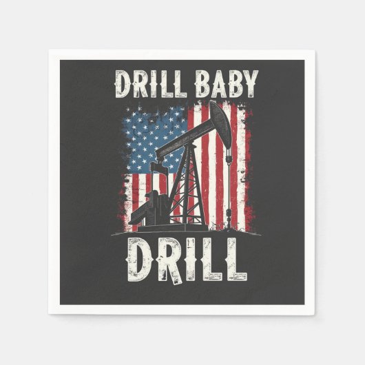 Drill Baby Drill Amerikaanse Trump Energie Economi Servet (Voorkant)