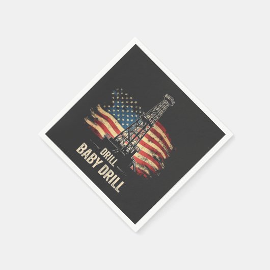 Drill Baby Drill Amerikaanse Trump Energie Economi Servet (Hoek)