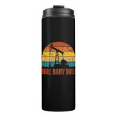 Drill Baby Drill Retro Sunset Style Thermosbeker (Voorkant)