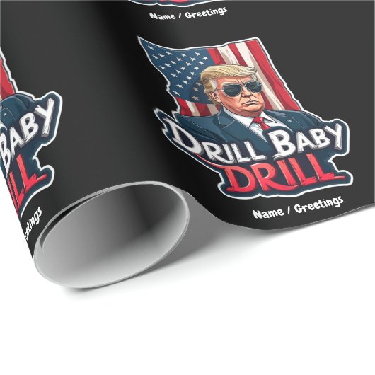 Drill Baby Drill Trump 2025, de Amerikaanse onafha Cadeaupapier (Rol Hoek)