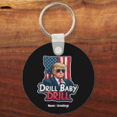 Drill Baby Drill Trump 2025, de Amerikaanse onafha Sleutelhanger (Voorkant)