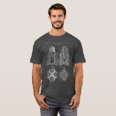 Drill Bit BlueprintPetroleum Engineer T-shirt (Voorkant volledig)
