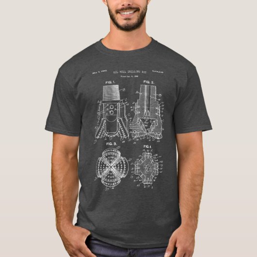 Drill Bit BlueprintPetroleum Engineer T-shirt (Voorkant)