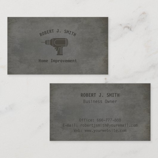 Drill Concrete Home Improvement Visitekaartjes (Voorkant / Achterkant)
