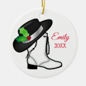 Drill Dance Team Kerstmis Boot and Pet Keramisch Ornament (Voorkant)