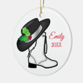 Drill Dance Team Kerstmis Boot and Pet Keramisch Ornament (Links)