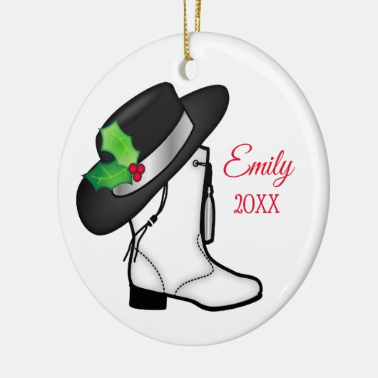 Drill Dance Team Kerstmis Boot and Pet Keramisch Ornament (Links)