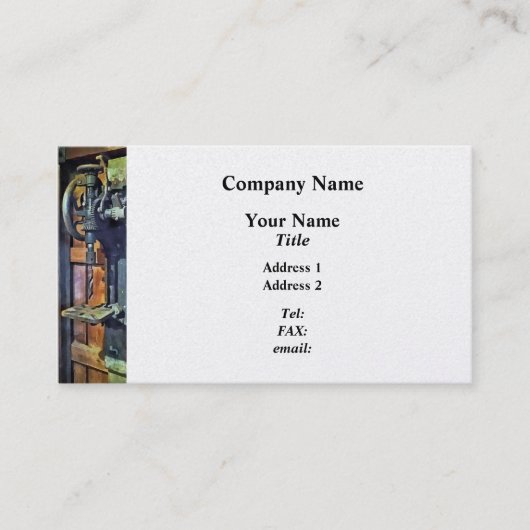 Drill Press in Shop Visitekaartje (Voorkant)