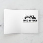 DRILL SERGEANT PENCIL SKETCH FUNNY BIRTHDAY CARD KAART (Binnen)