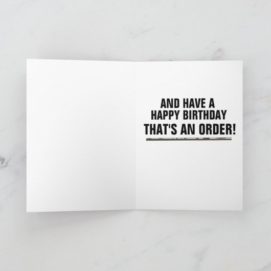 DRILL SERGEANT PENCIL SKETCH FUNNY BIRTHDAY CARD KAART (Binnen)