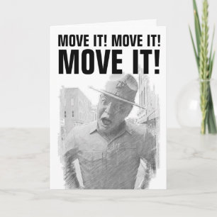 DRILL SERGEANT PENCIL SKETCH FUNNY BIRTHDAY CARD KAART