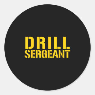 Drill Sergeant Uniform Militair Boot Camp Instruct Ronde Sticker