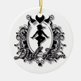 Drill Team Girl in een Lijst van het hart Keramisch Ornament