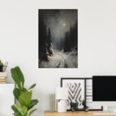 Drillerig Winterlandschapsprintbare Besneeuwde Bos Poster (Thuiskantoor)