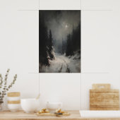 Drillerig Winterlandschapsprintbare Besneeuwde Bos Poster (Keuken)