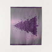 Drillerige Kerstboom | Diep Pruim Paarse Spatten Wandkleed (Voorkant)