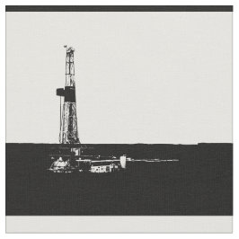 Drilling Rig in Gedetailleerd silhouet Stof