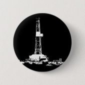 Drilling Rig Silhouette Ronde Button 5,7 Cm (Voorkant)