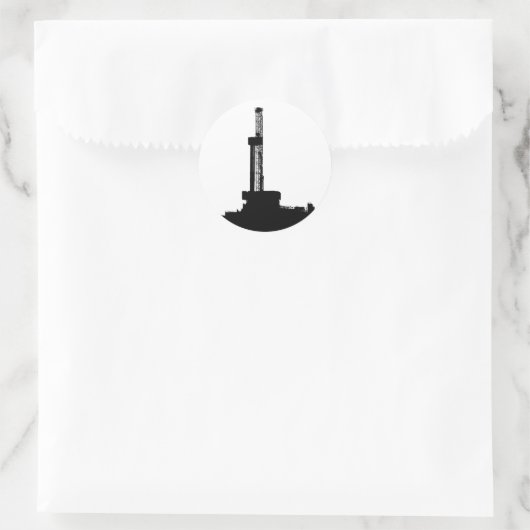 Drilling Rig Silhouette Ronde Sticker (Tas)