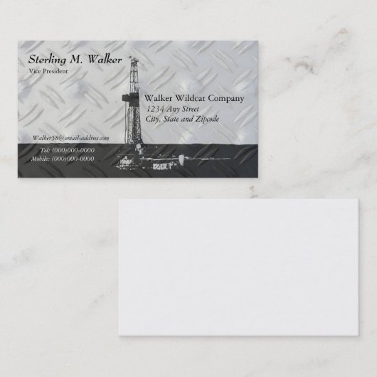 Drilling Rig Silhouette Visitekaartje (Voorkant / Achterkant)