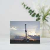 Drilling Rig Sunset Briefkaart (Staand voorkant)