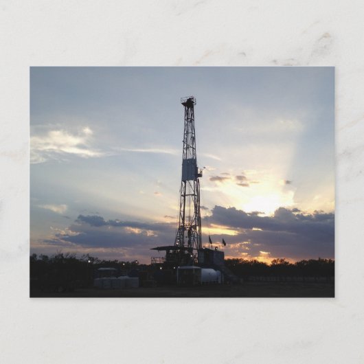 Drilling Rig Sunset Briefkaart (Voorkant)
