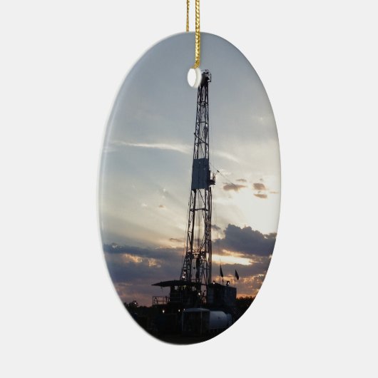 Drilling Rig Sunset Keramisch Ornament (Rechts)