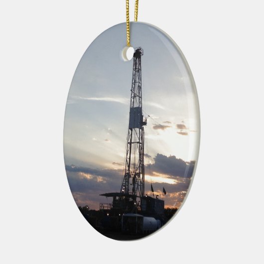 Drilling Rig Sunset Keramisch Ornament (Links)