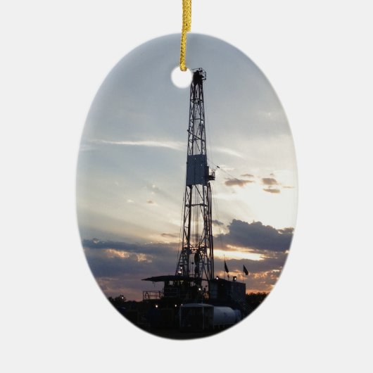 Drilling Rig Sunset Keramisch Ornament (Voorkant)