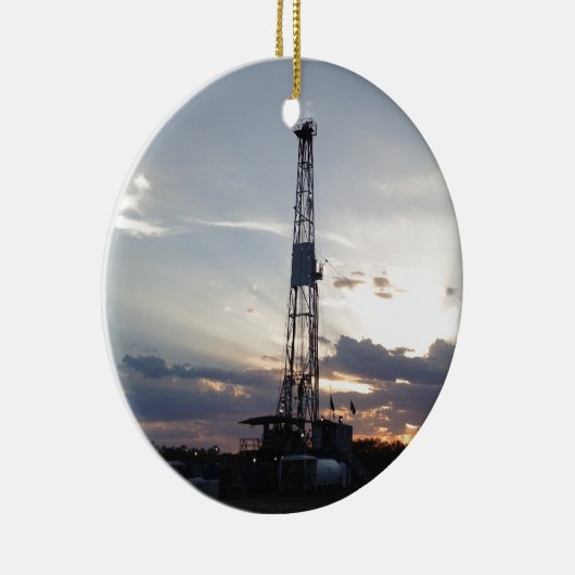Drilling Rig Sunset Keramisch Ornament (Rechts)