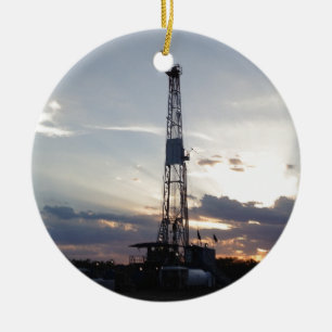 Drilling Rig Sunset Keramisch Ornament