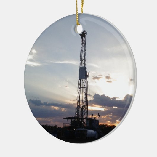 Drilling Rig Sunset Keramisch Ornament (Links)