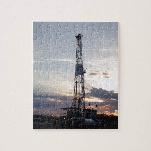 Drilling Rig Sunset Legpuzzel (Verticaal)