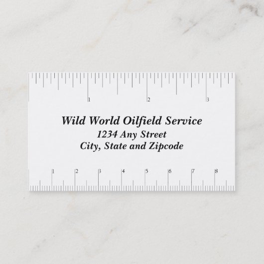 Drilling Silhouette Inches Centimeters Visitekaartje (Achterkant)