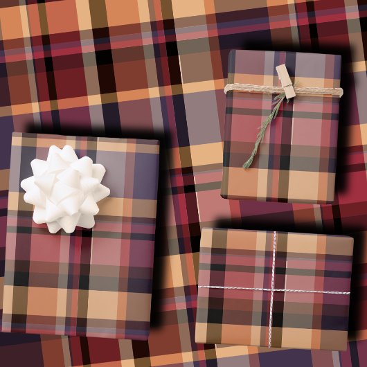 Drillings Plaid herfst zonsondergang Inpakpapier Vel