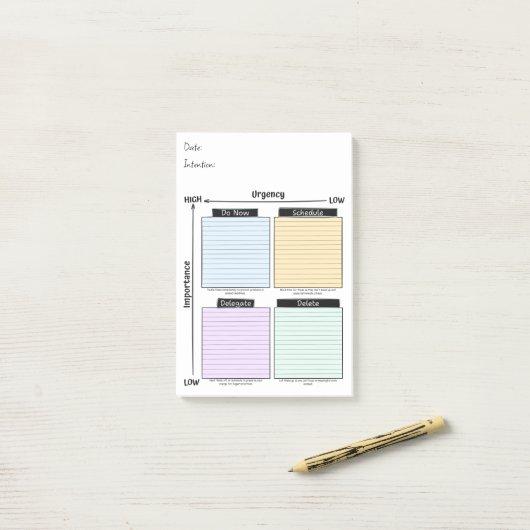 Dringend Belangrijk, Eisenhower Matrix Post-It Not Post-it® Notes (Op bureau)
