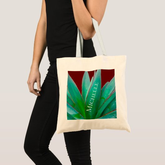 Dringend botanisch groen Succulent Aangepast Tote Bag (Voorkant (product))