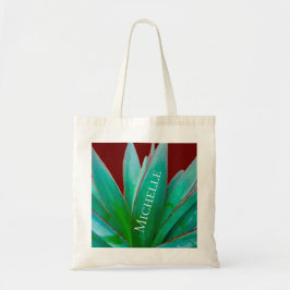 Dringend botanisch groen Succulent Aangepast Tote Bag