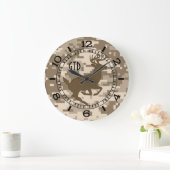 Dringend digitaal camouflage-pompelmonogram grote klok (Huis)