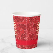 Dringend dubbelgeluk Floral Background Paper Papieren Bekers (Rechts)