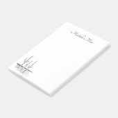 Dringend, eenvoudige cactus zwart wit post-it® notes (Schuin)