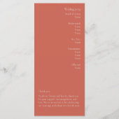 Dringend Roos Modern Wedding Program (Achterkant)