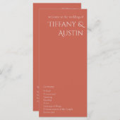 Dringend Roos Modern Wedding Program (Voorkant / Achterkant)