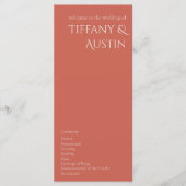 Dringend Roos Modern Wedding Program (Voorkant)