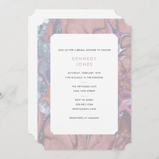 Dringend Roos Roze en Blauw marmer Vrijgezellenfee Kaart (Voorkant / Achterkant)