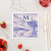 Dringende Cactus Blue White Landscape Yucca Monogr Servet (Insitu)