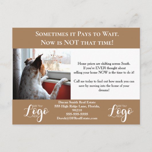 Dringende Call-to-Action Vastgoedkaart Briefkaart (Voorkant)